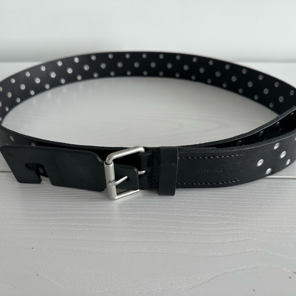 All Saints Studded Leather Belt